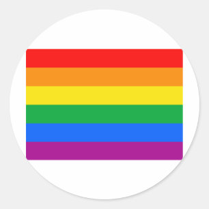 GAY FLAG ORIGINAL CLASSIC ROUND STICKER