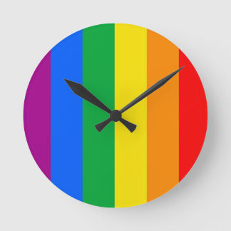 GAY FLAG ORIGINAL -.png Round Clock