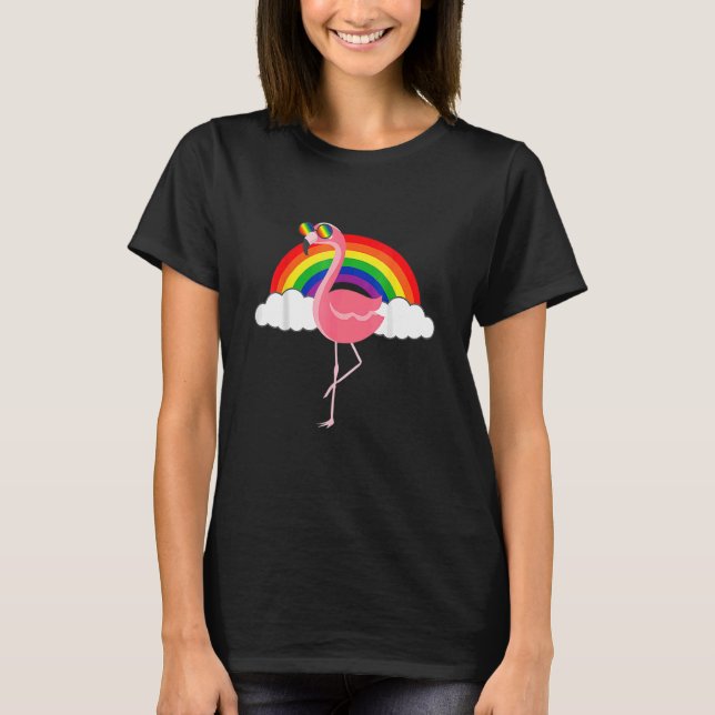 Gay Flamingo Rainbow Pride Flag Lgbtq Cool Lgbt Al T-Shirt (Front)