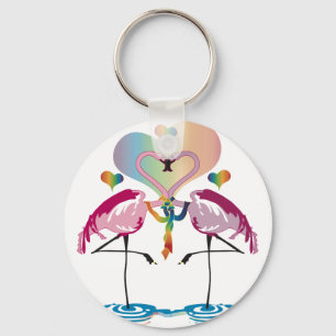 Gay Flamingos Keychain