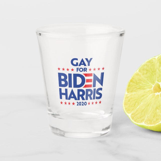 GAY FOR BIDEN HARRIS SHOT GLASS (Front)
