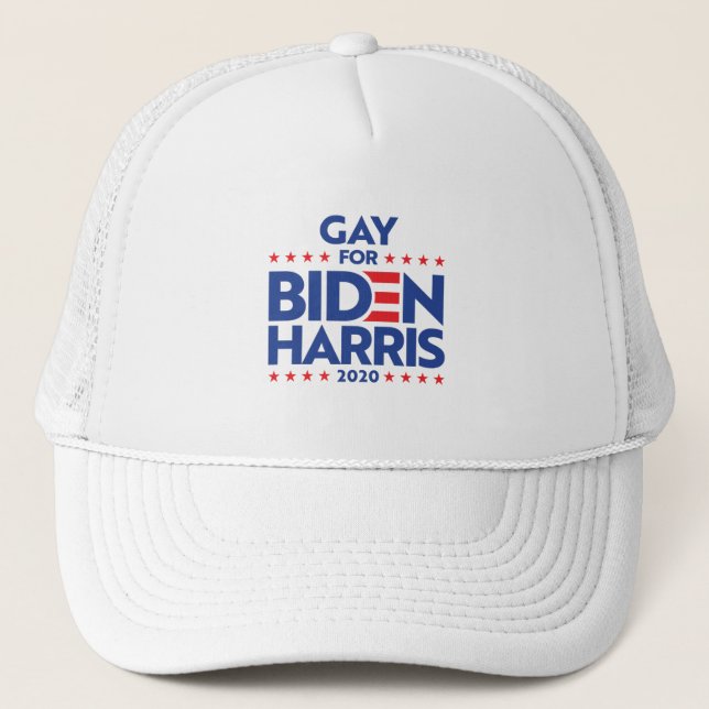 GAY FOR BIDEN HARRIS TRUCKER HAT (Front)