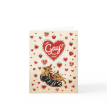 GAY FOR YOU - cute, funny retro Valentine card
