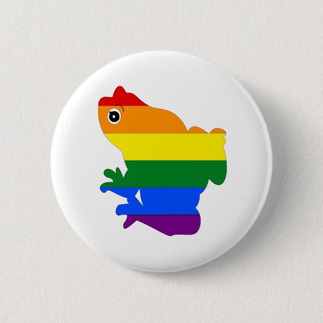 Gay Frog LGBT Pride Rainbow Button (Front)