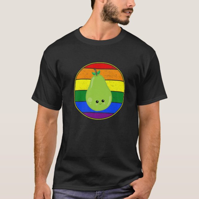 Gay Fruit Pear Lover LGBTQ Pride Stuff Teens Cute T-Shirt (Front)