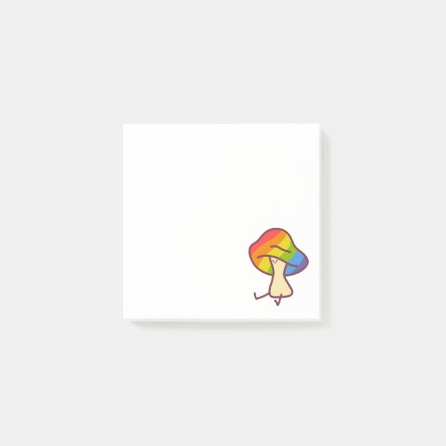 Gay Fungi Rainbow Mushroom Sticky Notes (Front)