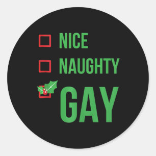 Gay Funny Pajama Christmas Gift  Classic Round Sticker