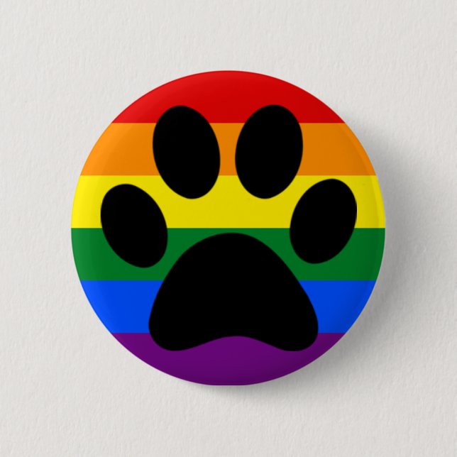 Gay furry pride 6 cm round badge (Front)