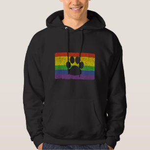Gay Furry Pride Fandom Paw Rainbow LGBT Flag  Gift Hoodie