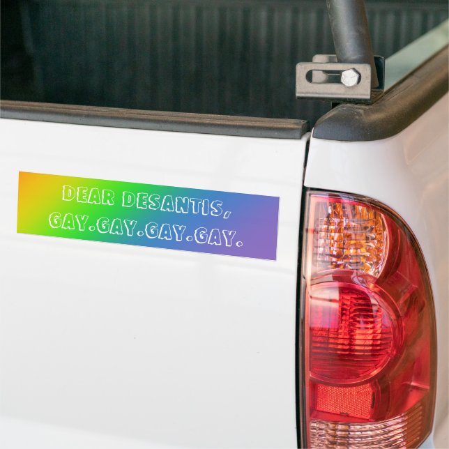 GAY GAY GAY  BUMPER STICKER (On Truck)
