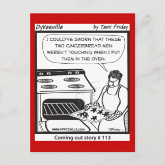 Gay gingerbread Men Holiday Postcard