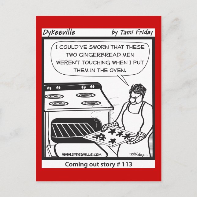 Gay gingerbread Men Holiday Postcard (Front)