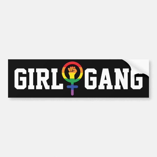 Gay Girl Gang LGBTQIA Bumper Sticker (Front)