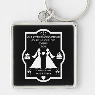  Gay Girls Wedding Anniversary Key Ring