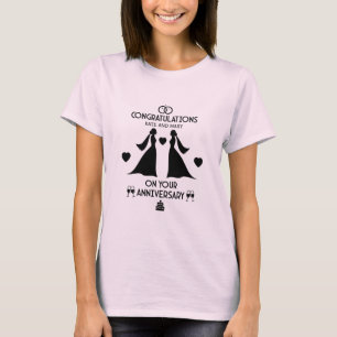  Gay Girls Wedding Anniversary T-Shirt