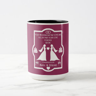 Gay Girls Wedding Anniversary Two-Tone Coffee Mug
