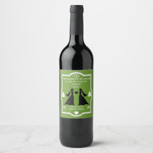 Gay Girls Wedding Anniversary Wine Label