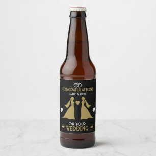 Gay Girls Wedding Day Beer Bottle Label