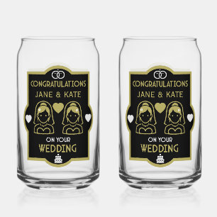 Gay Girls Wedding Day Can Glass