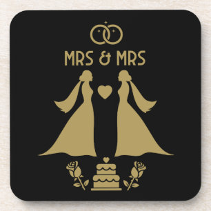 Gay Girls Wedding Day Coaster