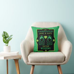 Gay Girls Wedding Day Cushion