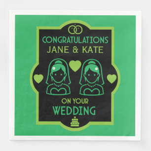 Gay Girls Wedding Day Napkin