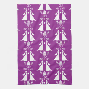 Gay Girls Wedding Day Tea Towel