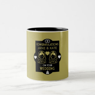 Gay Girls Wedding Day Two-Tone Coffee Mug