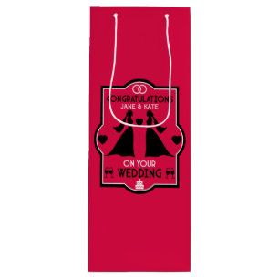 Gay Girls Wedding Day Wine Gift Bag