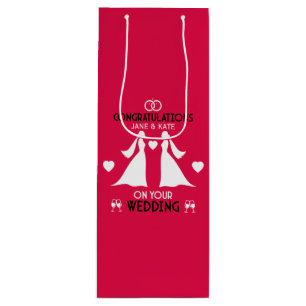 Gay Girls Wedding Day Wine Gift Bag
