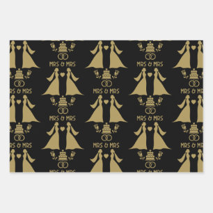 Gay Girls Wedding Day Wrapping Paper Sheet