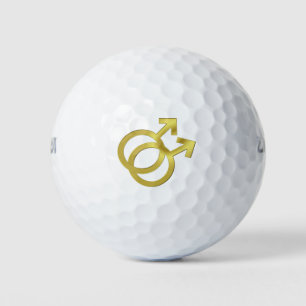 Gay Gold Symbol Wedding Rings Valentine's Day Golf Balls