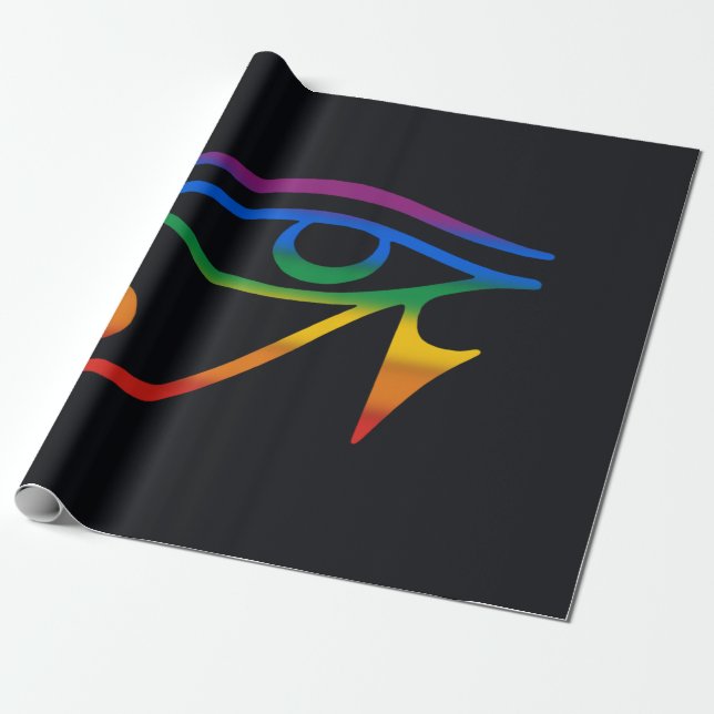 Gay Goth Pride Flag Wrapping Paper (Unrolled)