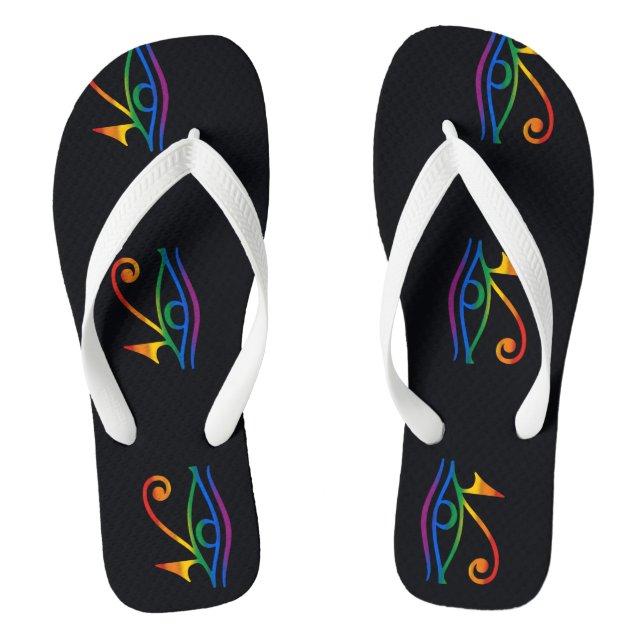 Gay Goth Pride Flip Flops (Footbed)