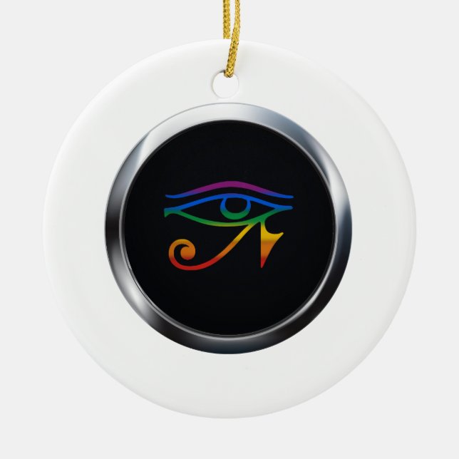 GAY GOTH PRIDE MEDALLION CERAMIC TREE DECORATION (Front)