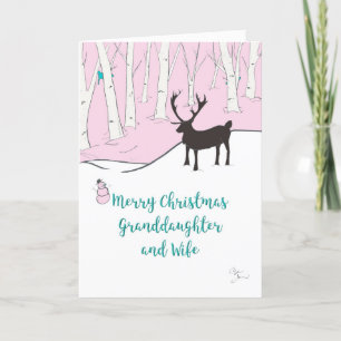 Gay Granddaughter & Wife Christmas Whimsical Deer Card