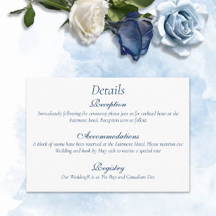 Gay Grooms Regency Blue Roses Enclosure Card