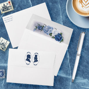 Gay Grooms Regency Blue Roses Envelope