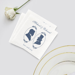 Gay Grooms Regency Blue Roses Napkin