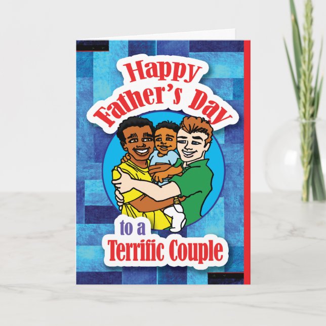 Gay - Happy Fathers Day - Gay Couple 01 Card (Front)