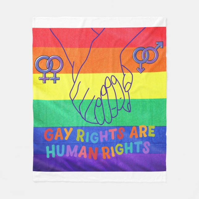 Gay have rights fleece blanket (Front)