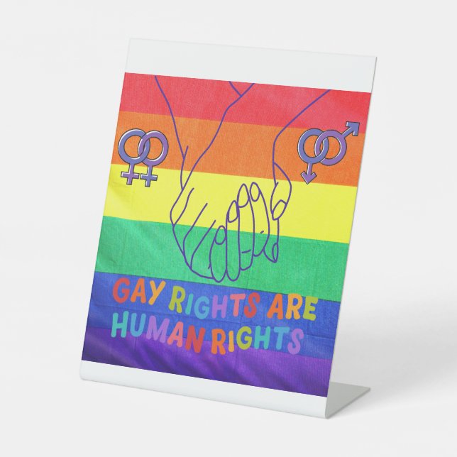 Gay have rights pedestal sign (Front)
