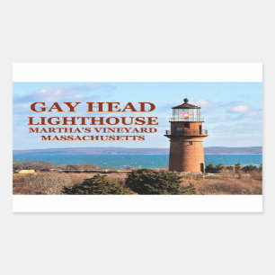 Gay Head Lighthouse, Martha's Vineyard MA Rectangular Sticker