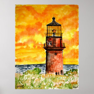 gay head lighthouse marthas vineyard Poster