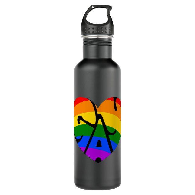 Gay Heart 710 Ml Water Bottle (Front)