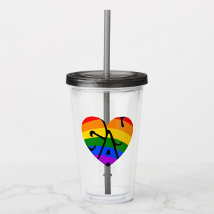 Gay Heart Acrylic Tumbler
