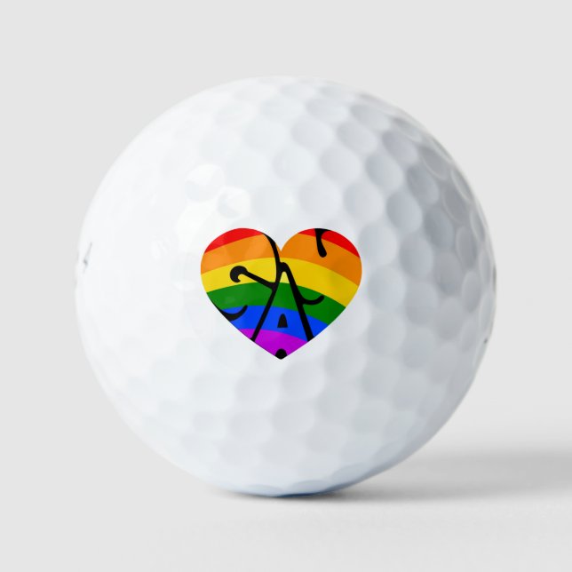 Gay Heart Golf Balls (Front)