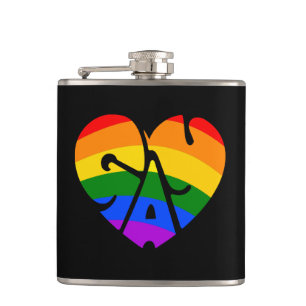 Gay Heart Hip Flask