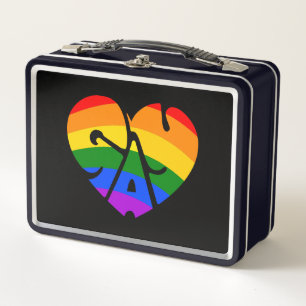 Gay Heart Metal Lunch Box