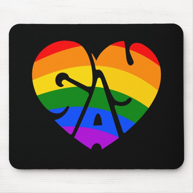 Gay Heart Mouse Mat (Front)